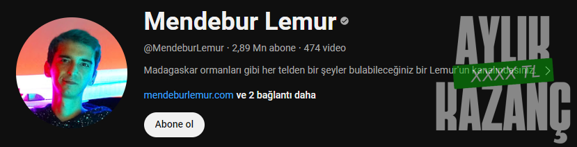 mendebur lemur aylık kazancı